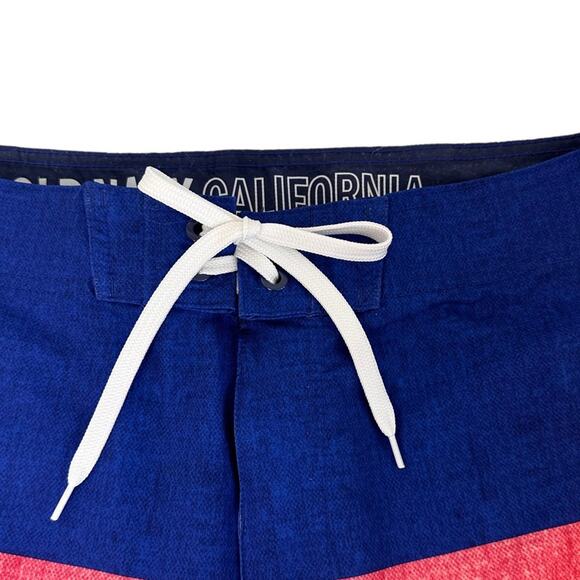 Old Navy Swim Trunks Color Block Boardshorts Mens Size 34 Lace Up California 10" - Picture 8 of 12